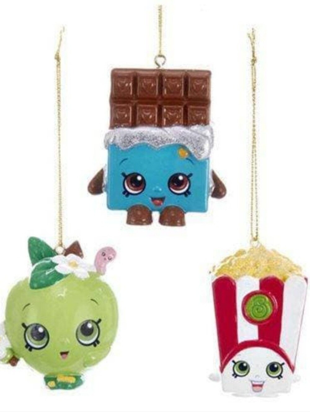KURT ADLER SHOPKINS BLOW MOLD ORNAMENTS SET OF 3! BNWT RETIRED SET